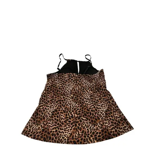 Ruby Ribbon Miami Beach tankini top Size 12 Leopard Print New Women's #1973