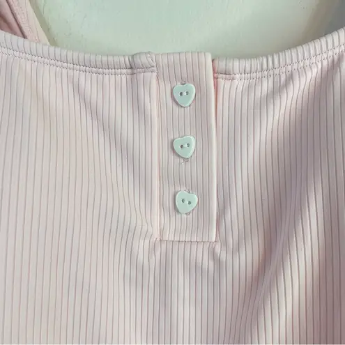 Stoney Clover Lane Stoney Clover x Target Pink Ribbed Cheeky High Leg One Piece swimsuit 16W 16 new