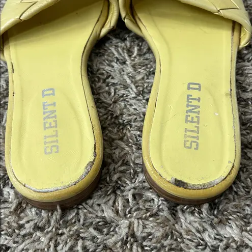Silent D Anthropologie Ayda Yellow Leather Braided Slide Sandals Sz 37