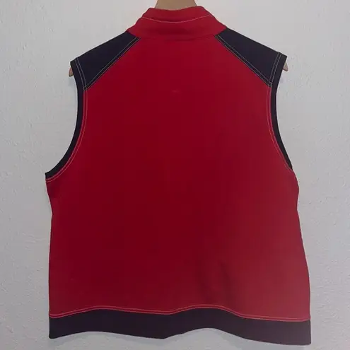 Y2K Colorblock Sleeveless Hoodie XL Unisex Streetwear Red White Blue America