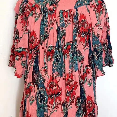 Go Softly Dress Medium Patio Lounge Floral Muu Muu Hippie Beach Travel Bohemian