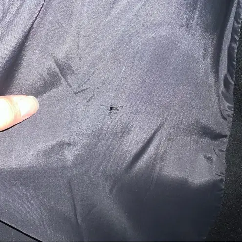 Vintage Hunter’s Run Pure New Wool And Leather Trim Black Long Coat Size 12