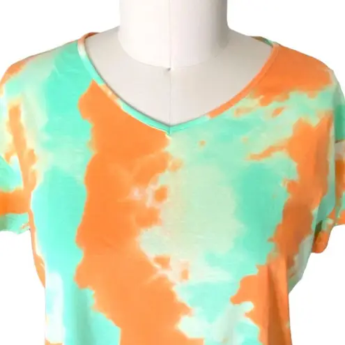 NWT ~ 2pc. Tie Dye Orange & Green Short Sleeve Top & Capri Pants ~ Women's LARGE