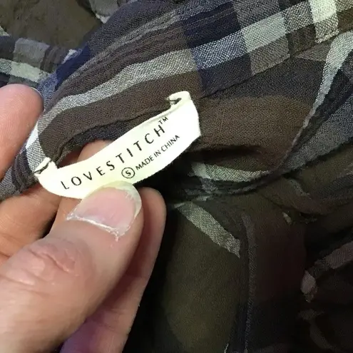 Lovestitch earthy Plaid lightweight coverup shirt