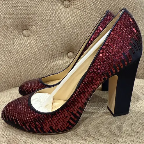 Jimmy Choo Billie 85 Sequin Block Heel Pumps