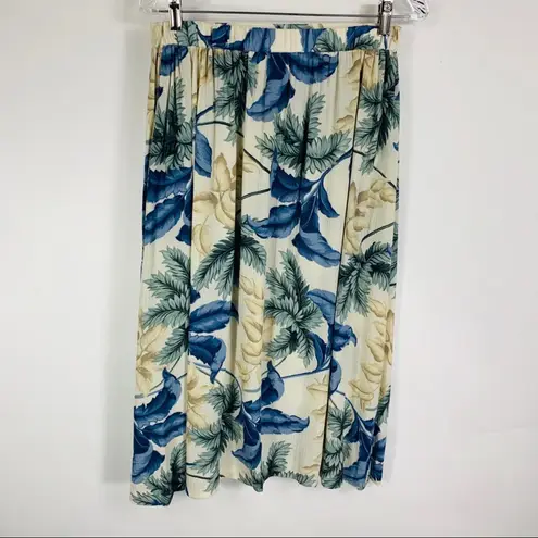 Crinkle Cotton Skirt Cream Yellow Blue Floral 12