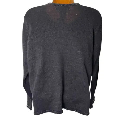 Tiara International Vintage Y2K Christmas Tree Sweater Black XL