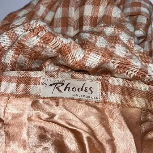 Rhodes California Vintage Gingham Checkered Pink Skirt Size M