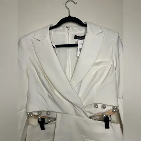 Lavish Lice Lavish Alice White Pearl Cut-Out Blazer Dress Size 10 Bridal Bachelorette NWT