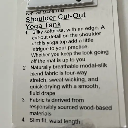Lululemon  athletica Shoulder Cut Out Yoga Tank -Size 6