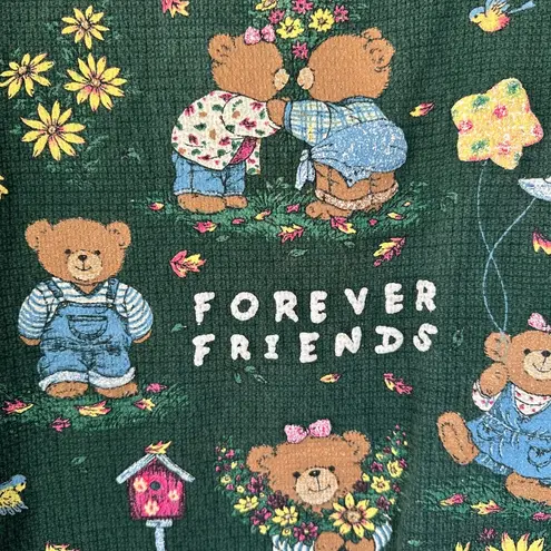 Tompkins Avenue 100% Cotton Teddy Bear Friends Forever Sweatshirt 90’s size M/L Green Size L