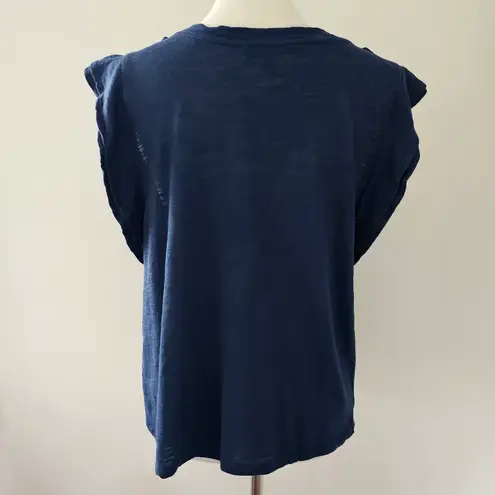 Liverpool Royal Navy Double Layer Flutter Sleeve Knit Top Size Large