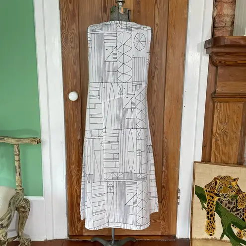 Habitat Tribal Easy Swing Linen Blend Button Detail Dress w/ Pockets Sz Small