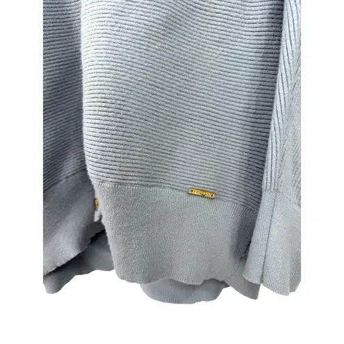 Tahari S V-neck button-down cardigan sweater Ribbed Soft Oversized Knit Blue - Image 4