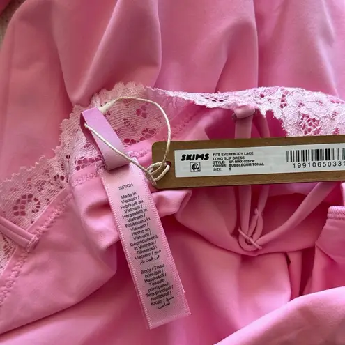 SKIMS Fits Everybody Lace Long Slip Dress in Bubblegum Tonal, Size Small
