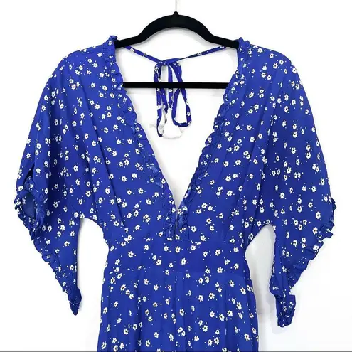 Faithfull the Brand La Villa Floral Jumpsuit Cobalt Betina Floral Size 4 Small