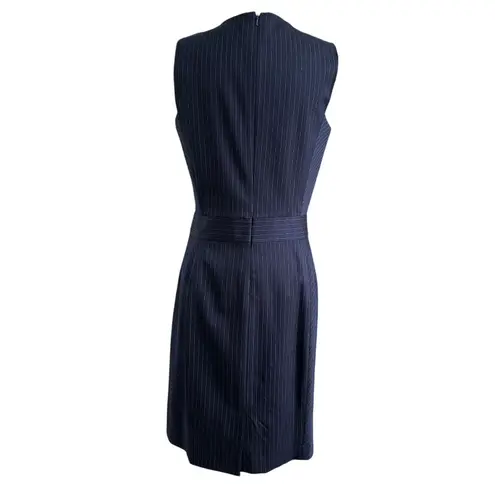 Brooks Brothers Blue Red Fleece Pinstripe Sheath Dress Women's Size 6 | 71-39