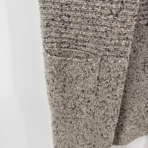 Brochu Walker  100% Cashmere Noah Wrap Open Cardigan Vest SM Earthen Tweed Gray