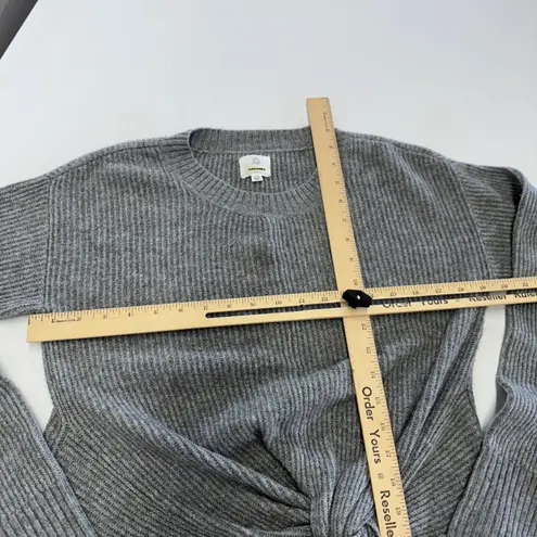 Aerie  Sweater Womens Small‎ Grey Crew Neck Twist Front Ribbed Knit