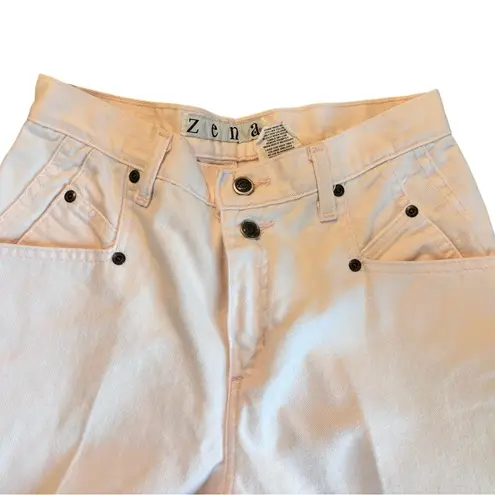 VTG 80’s Zena High Waisted 100% Cotton Jeans Sz 8 Pastel Light Pink Taper Leg