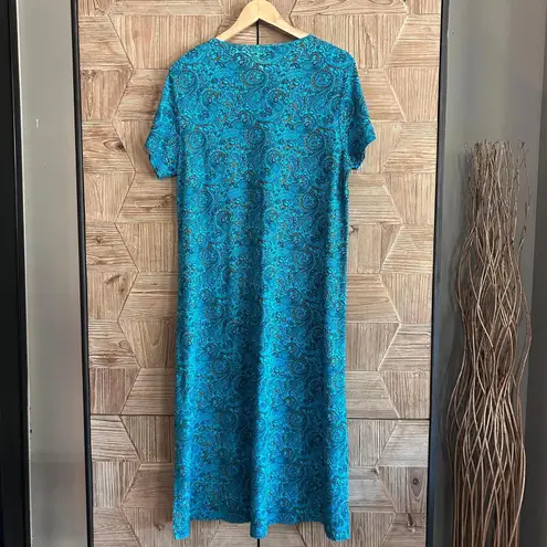 Patio Casuals Women's Casual Maxi Dress Blue Paisley Size Medium