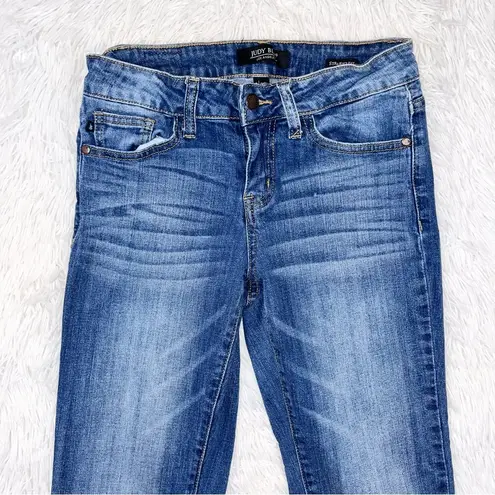 Judy Blue Straight Leg Fit JB8418 Tiered Ankle Hem Blue Denim Jeans 3/26