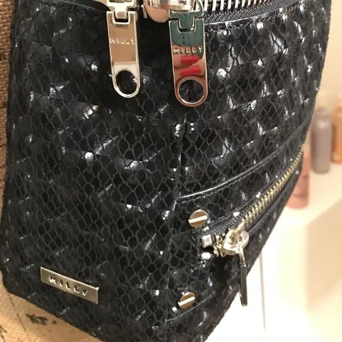 Milly Black Backpack Hologram Women’s Bag Purse Medium Size Festival Bag