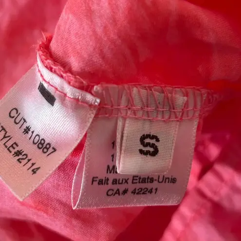 Stark X Poplin Tie Dye Dreamy Dress Ruffle Flutter Sleeve Size Small Pink