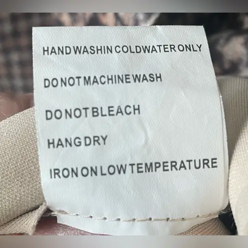 Solitaire NWT  Tan / Gray Houndstooth Faux Suede Trench Coat, Waist Tie; size XL