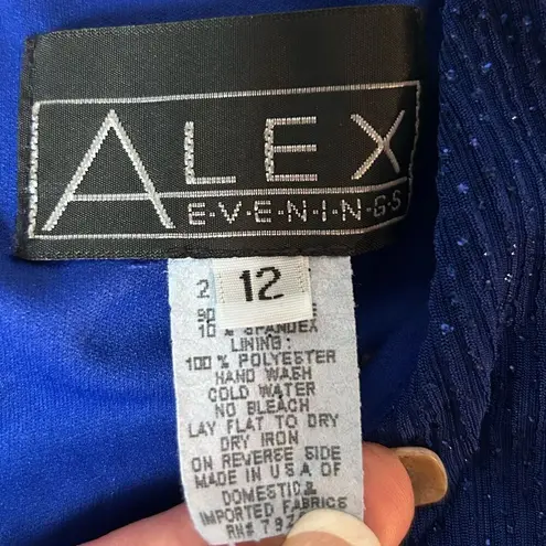 Alex Evenings Deep Royal Blue Glitter Embellished 2-Piece Jacket Gown Size 1200