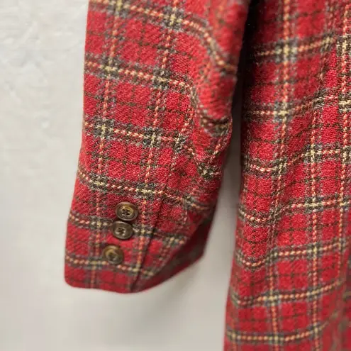 Eddie Bauer  Vintage red blazer Plaid Wool jacket sz medium