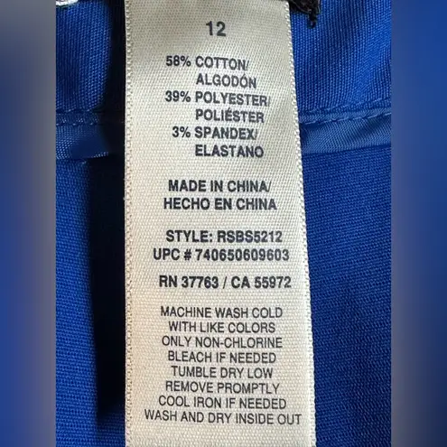 Rafaella Curvy Capri Pants SZ 12 1 Button Zipper And 2 Clip Hooks Front Closure