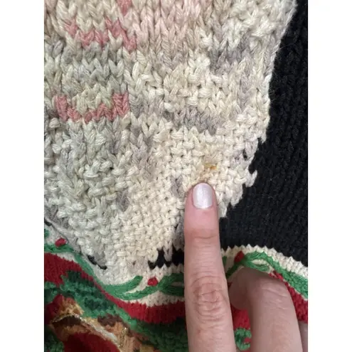 Tiara International Christmas Cardigan Poinsettia Noel Bells Santa M 1995 Women