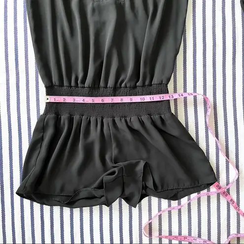 Chelsea28 Black Bell Sleeve Smocked Waist Romper Small
