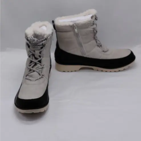 Jbu by Jambu Womens 8.5 Alaska Waterproof Winter Snow Boots Gray Black Faux Fur