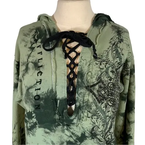 Affliction Vintage Y2k Pull Over Hoodie Sweatshirt Size XS