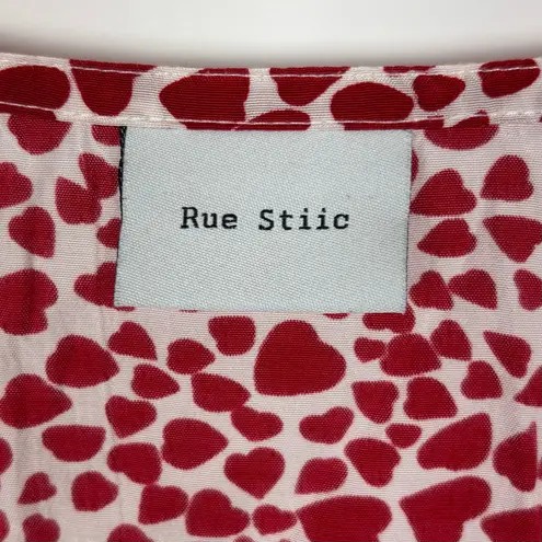 Rue Stiic Laguna Mini Dress Red Hearts Size Small Tie Sleeves