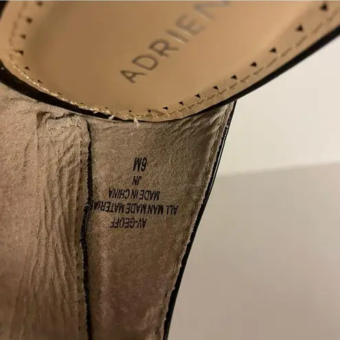 Adrienne Vittadini Geoff Sandal Black w SilverChain Embellished ZigZag Straps 6M