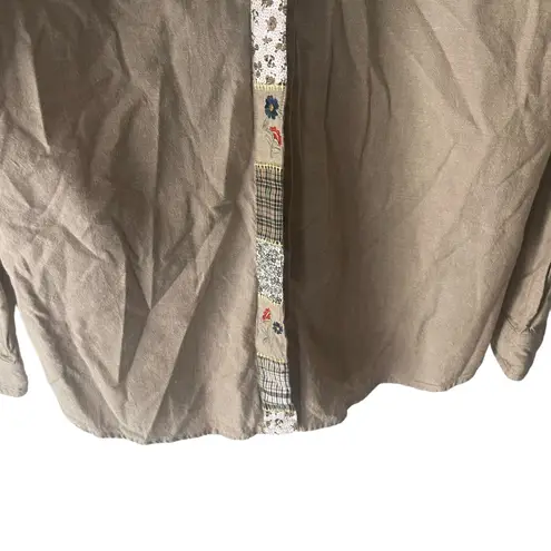 Cabin creek Vintage 90s Women's Size Large Embroidered Floral Button Up