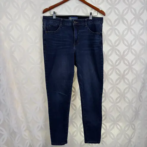 Democracy Luxe High Rise "Ab"solution Ankle Length Skinny Jeans Indigo Blue 12