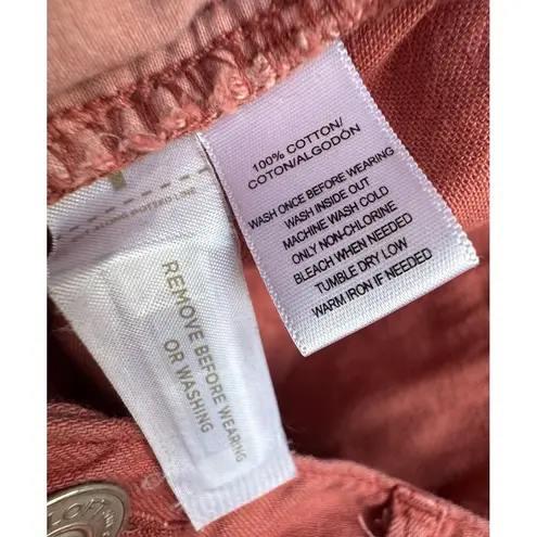 Loft Boyfriend Denim Jeans Cropped Pants Coral Casual Comfort Stretch Size 30/10 Orange