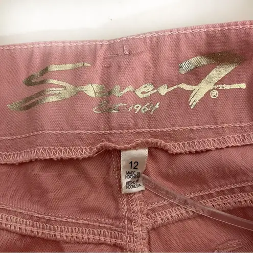 Seven7 Pants Wide Leg Cropped Mellow Rose Belted Size 12 NEW NWT