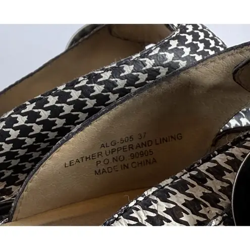 Alegria Clogs Size 37 Houndstooth Neutral Comfortable Cushioned Work Travel