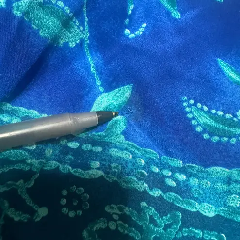 Spencer Jeremy Vtg Silk Slip Dress Womens Size 8 Blue Green Sarong Fairy Y2K