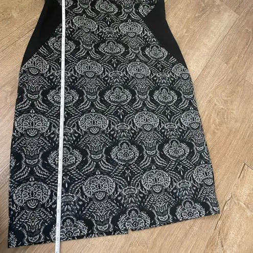 Grace Elements Black Jacquard Sleeveless Straight Sheath Dress ~ Size 6