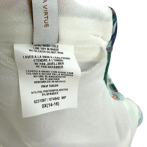 Becca by Rebecca Virtue Femme Flora One Piece Swimsuit Blue Plus Size 0X