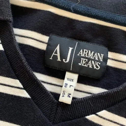 Polo Armani Jeans Striped  Blouse Size Medium