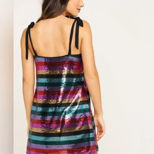 Show Me Your Mumu  Super Slip Tie Rainbow Sequin Party Dress Size XS New with Tag