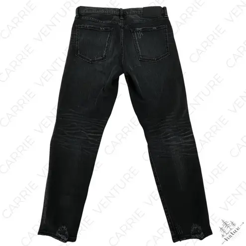 Moussy Vintage Black Jeans Distressed Straight Style 025EAC12