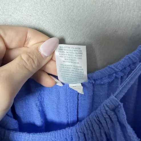 Kona Sol Swim Cover Up Dress Blue Ruffle Casual Cotton Beach Size XL